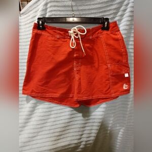 MV Sport Red and White Swim Shorts Adjustable Fit
